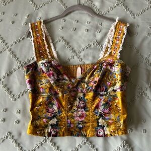 Velvet textured pilcro cropped bodice